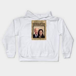 Biden Harris UNWANTED Poster Illustration Kids Hoodie